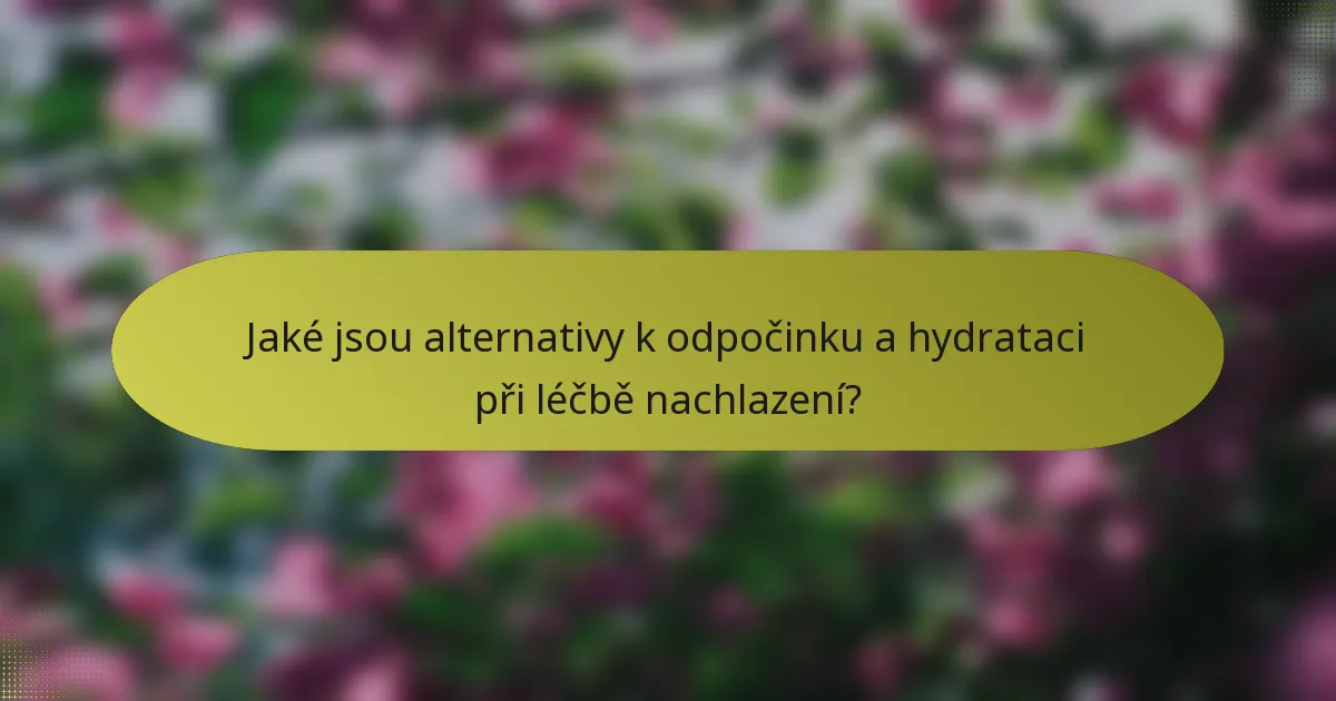 Jaké jsou alternativy k odpočinku a hydrataci při léčbě nachlazení?
