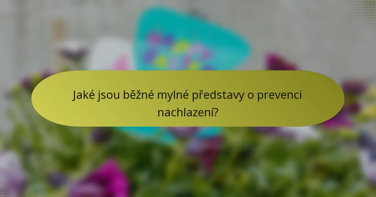 Jaké jsou běžné mylné představy o prevenci nachlazení?